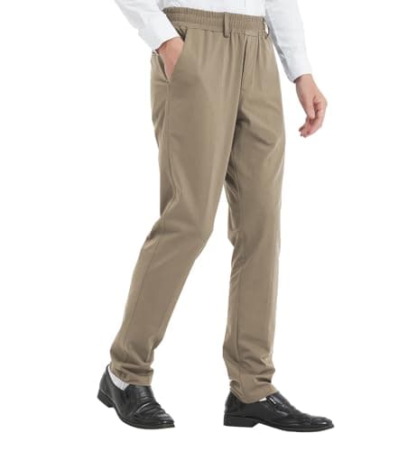 Magnetic Button Elastic Waist Pants for Seniors with High Stretch