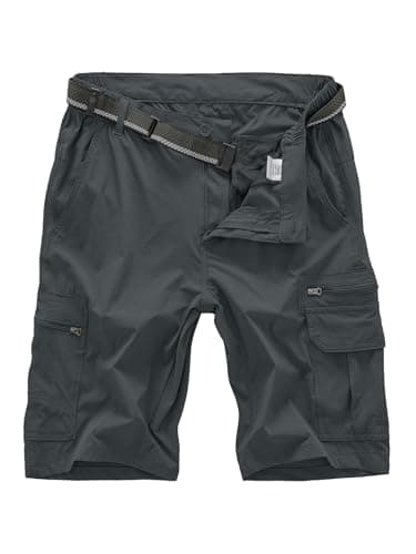Jessie Kidden Men's Lightweight Quick Dry Water Resistant Fishing Hiking Shorts — Iron Grey