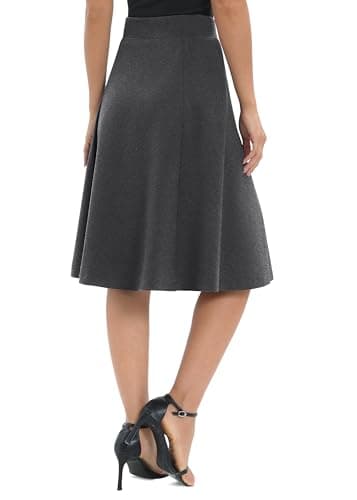 Urban CoCo Women's Elastic Flare Midi Skirt