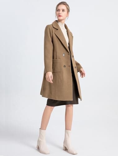 Minibee Women's Winter Warm Wool Peacoat Lapel Jacket