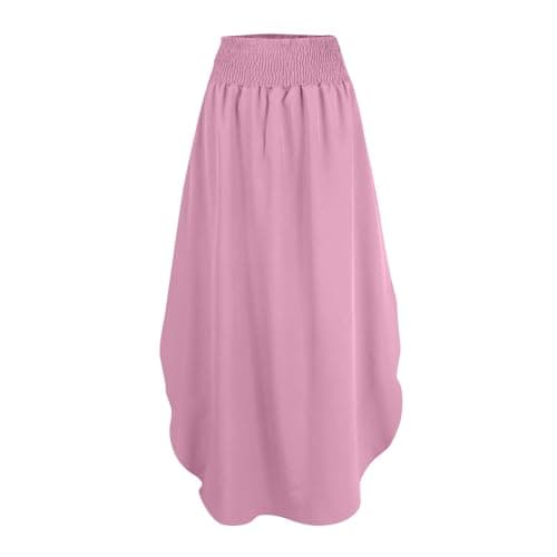 JJHAEVDY Women's Elastic Maxi Skirt with Pockets