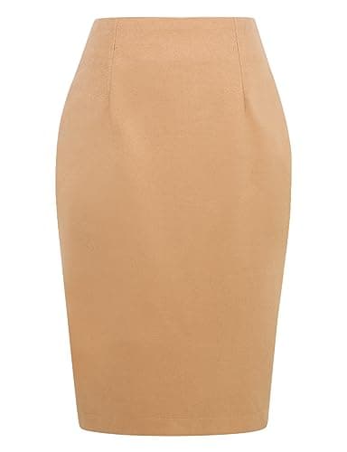 2024 Fall/Winter Plaid Midi Skirt for Women — Pure Khaki