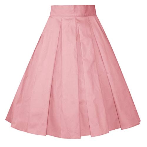 Girstunm Women's Floral Print A-line Midi Skirt with Pockets — Blush