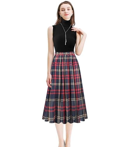 Chic Women's Chiffon Pleated A-Line Midi Skirt