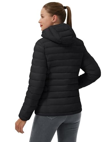 Women's Lightweight Water-Repellent Puffer Jacket with Hood for Pioneer Camp