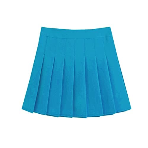 ZHANCHTONG Women's High Waist A-Line Pleated Mini Tennis Skirt — Sky Blue
