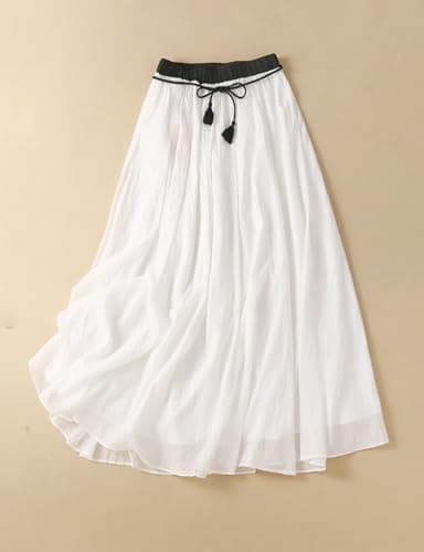Lightweight Linen Skirts for Women Summer Vintage Style