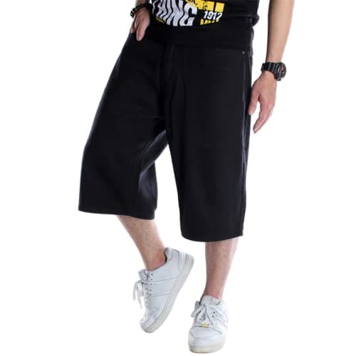 LUOBANIU Men's Classic Denim Shorts Vintage 90s Summer Casual Shorts — 109-1 Black