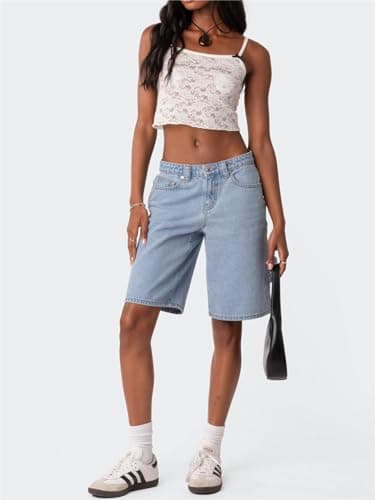 Alyweatry Y2K Loose Denim Bermuda Shorts for Women