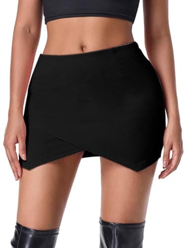 EXLURA Women's Plaid High-Waist Mini Skirt Y2K Fashion — Black