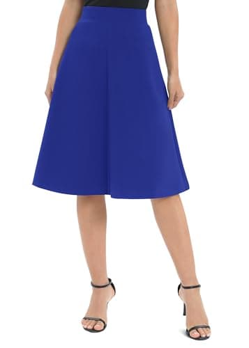 Urban CoCo Women's Elastic Flare Midi Skirt — Royal Blue