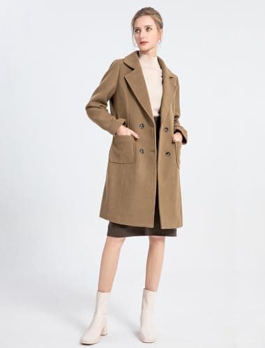 Minibee Women's Winter Warm Wool Peacoat Lapel Jacket