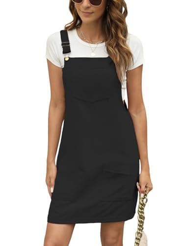 CUPSHE Women's Summer Corduroy Mini Dress with Front Pocket — Black