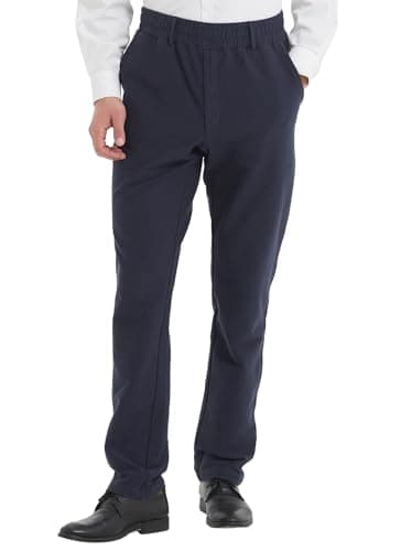 Elastic Waist Jeans for Senior Men with Zipper Fly — Retro Blue/Twill