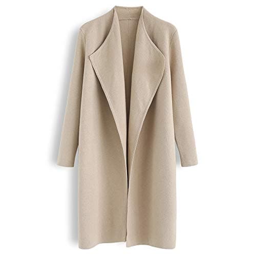 CHICWISH Women's Elegant Open Front Knit Coat Cardigan