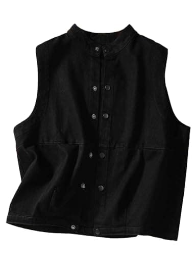 Cotton Vest for Women Casual Loose Fit Cardigan Jacket