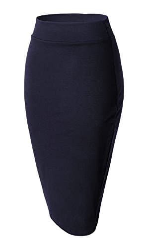 Urban CoCo Women's Stretch Waist Midi Pencil Skirt