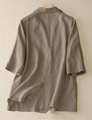 Casual Lightweight Cotton Linen Blazer for Women