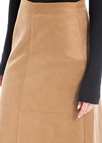 Women's Elastic High Waisted Casual Midi Skirt — Vicuna