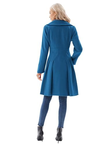 GRACE KARIN Women's Trench Coat Notch Lapel Double Breasted Pea Coat Jacket