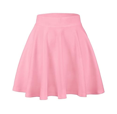 JOELLYUS Plus Size Pleated Mini Skirt for Women — Pink