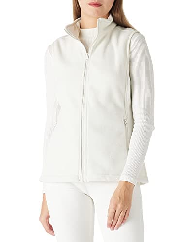 Outdoor Ventures Women's Polar Fleece_zip Vest with Pockets Warm Sleeveless Coat Vest — Ivory