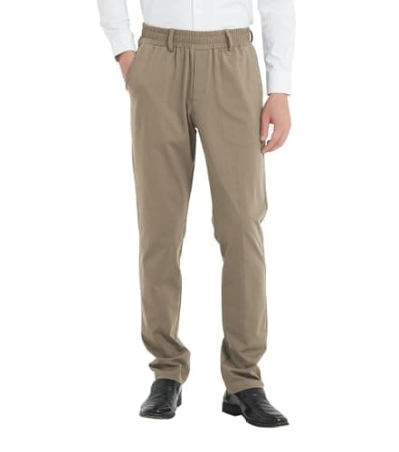 Magnetic Button Elastic Waist Pants for Seniors with High Stretch