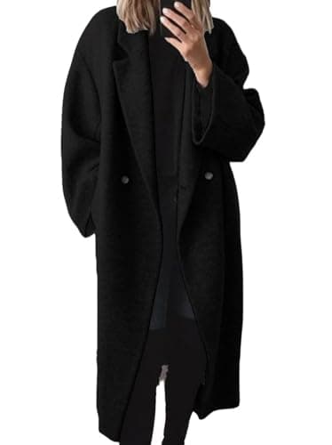 Women's Winter Wool Trench Coat — Black