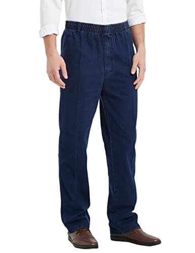 Men's Elastic Waist Casual Loose Fit Denim Jeans