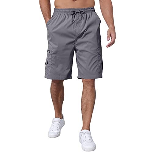 CTU Men's Elastic Waist Cargo Shorts with Multi-Pocket
