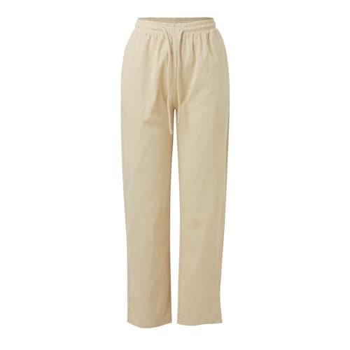 Cotton Linen Bermuda Shorts Elastic Waist Cargo Shorts