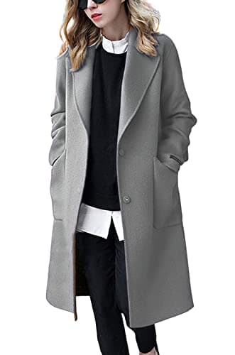 Chouyatou Women's Winter Formal Wool Overcoat — Grey