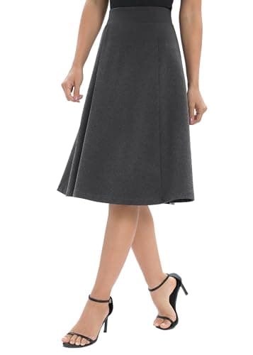 Urban CoCo Women's Elastic Flare Midi Skirt