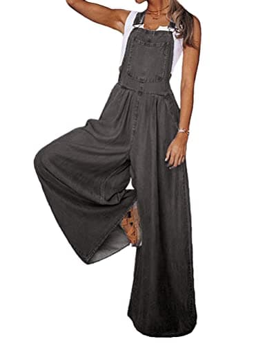 Wide Leg Denim Jumpsuit for Women