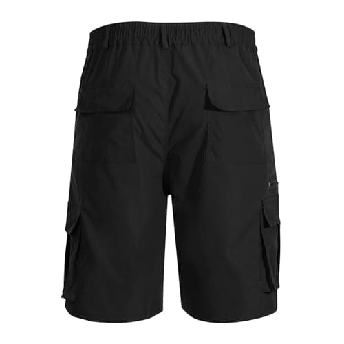 2024 Summer Mens Elastic Waist Cargo Shorts with Pockets