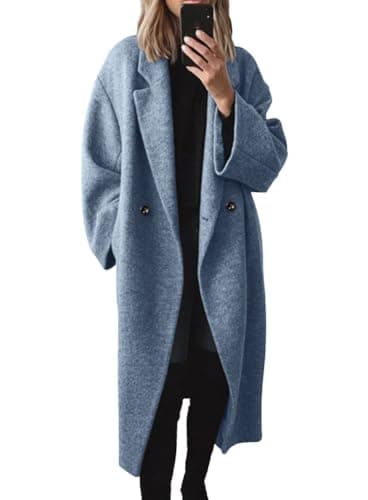 Women's Winter Wool Trench Coat — Blue