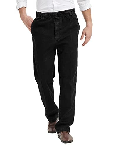 Men's Elastic Waist Jeans — Black