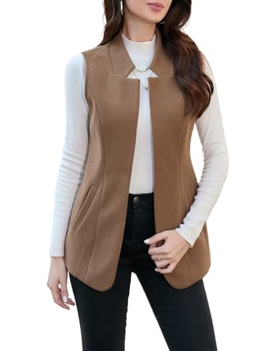 Sleeveless Wool Vest for Women - Fall/Winter Outerwear — Brown