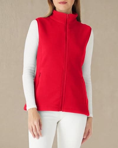 Outdoor Ventures Women's Polar Fleece_zip Vest with Pockets Warm Sleeveless Coat Vest