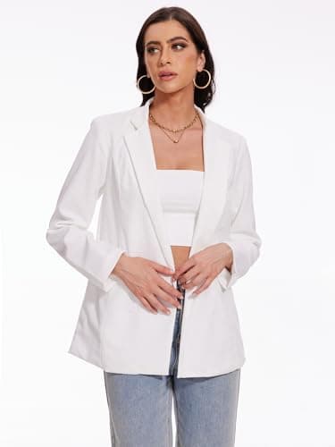 Nomad Women's Cotton Linen Blazer Long Sleeve Fall Casual Work Jackets