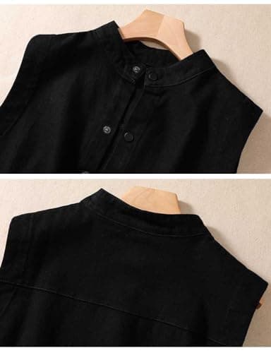 Cotton Vest for Women Casual Loose Fit Cardigan Jacket