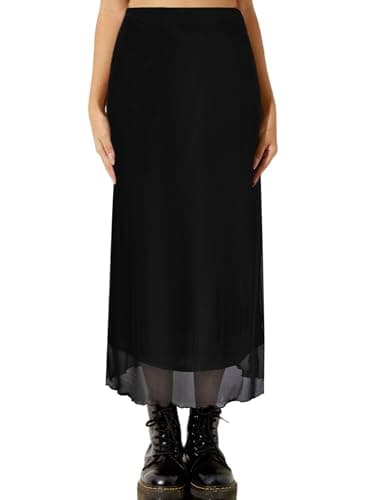 Avanova Bohemian Ditsy Floral Midi Skirt — Black W