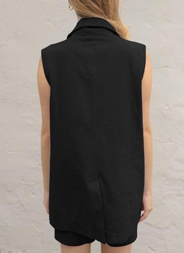 IDEALSANXUN Women's Linen Waistcoat for Spring Summer Casual