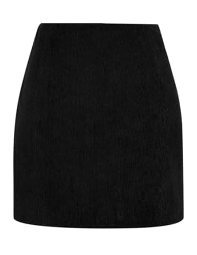IDEALSANXUN High-Waisted Knee-Length Corduroy Skirt for Women