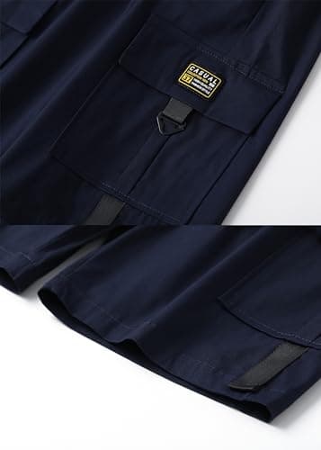 VTUAOL Men's Cargo Shorts with Elastic Waist and Multiple Pockets