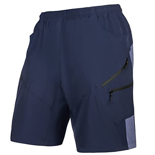 VAYAGER Men's Lightweight Casual Hiking Cargo Shorts Multi Pocket Outdoor Travel Shorts — Navy-1