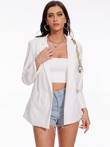 Nomad Women's Cotton Linen Blazer Long Sleeve Fall Casual Work Jackets