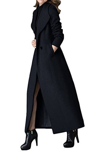 PLAER Women's Cashmere Trench Coat in Black