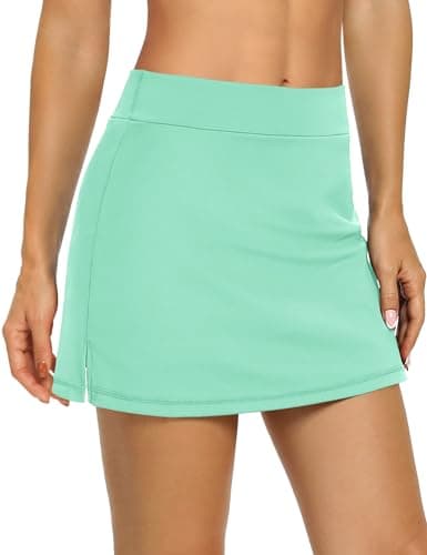 LouKeith Women's Golf Skirts Mini Skorts Summer Workout Shorts with Pockets — Mint Green