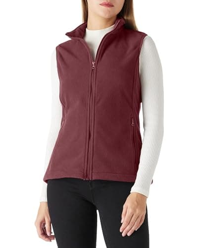 Outdoor Ventures Women's Polar Fleece_zip Vest with Pockets Warm Sleeveless Coat Vest — Caramel